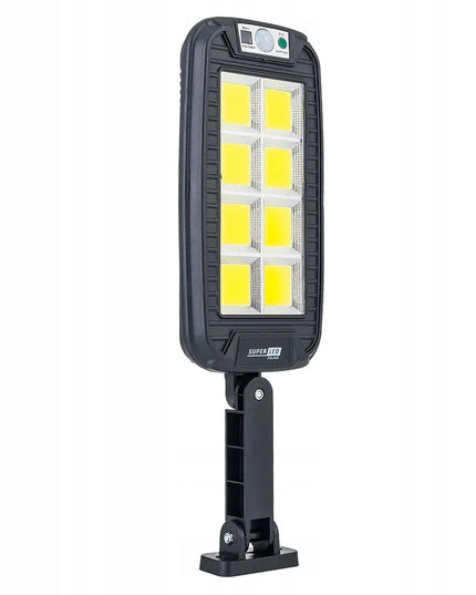SuperLED saulės LED gatvės lempa COB, su judesio jutikliu ir pulteliu
