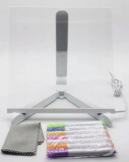 Šviečianti LED piešimo lenta + 7 flomasteriai