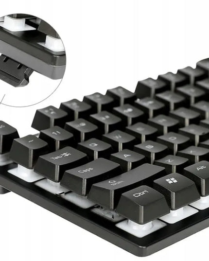 T-WOLF žaidimų klaviatūros ir pelės rinkinys su RGB LED foniniu apšvietimu