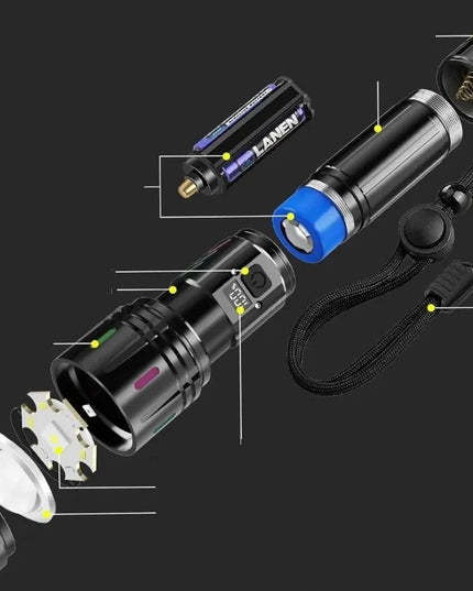 Taktinis karinis LED žibintuvėlis su powerbank funkcija Shadowhawk 30000 lm S1007