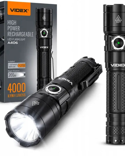 Taktinis LED akumuliatorinis žibintuvėlis Videx, 4000lm, IP68