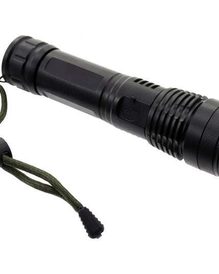 Taktinis LED žibintuvėlis, aliuminis, ZOOM, CREE, 5 režimai, įkraunamas, XHP50