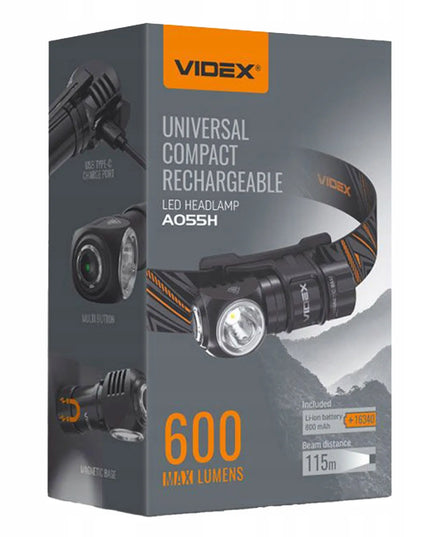 Taktinis LED žibintuvėlis Videx 600lm 10W, rankinis ir galvos