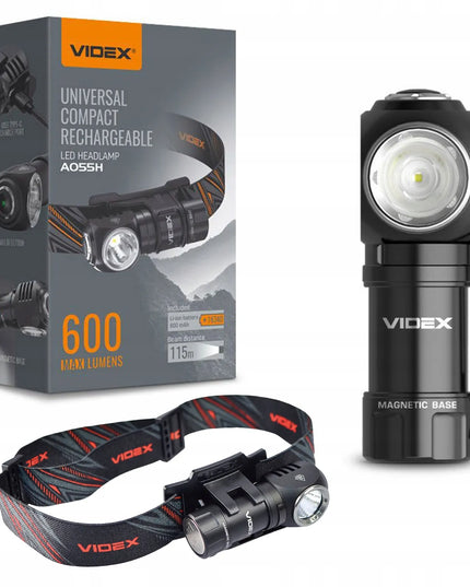 Taktinis LED žibintuvėlis Videx 600lm 10W, rankinis ir galvos