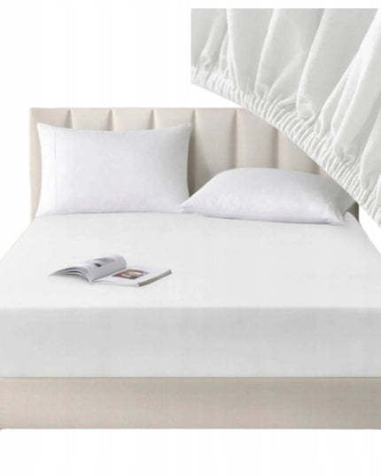 Tarino premium medvilninė paklodė su guma 90x200 cm, balta