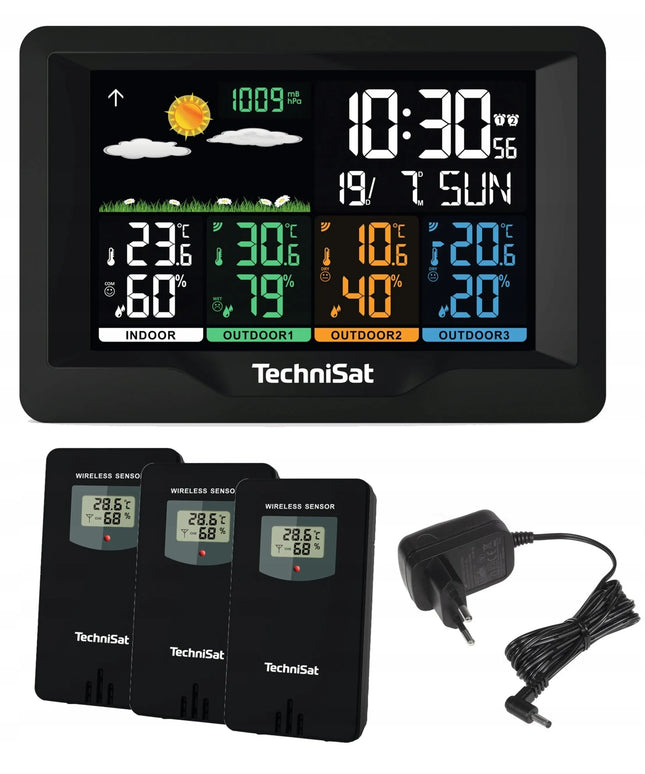 TechniSat IMETEO X4 meteorologinė stotelė su 3 išoriniais jutikliais ir DCF laikrodžiu