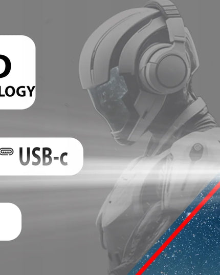 Technoid 500L PRO LED žibintuvėlis ant galvos, 5000 lm, 1000 m nuotolis, su priedais