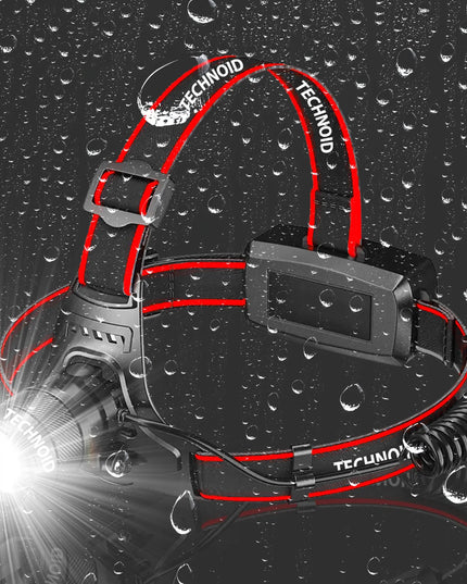 Technoid 500L PRO LED žibintuvėlis ant galvos, 5000 lm, 1000 m nuotolis, su priedais