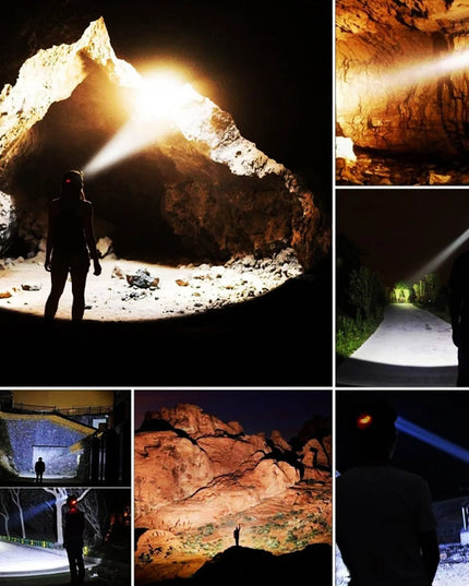 Technoid 500L PRO LED žibintuvėlis ant galvos, 5000 lm, 1000 m nuotolis, su priedais