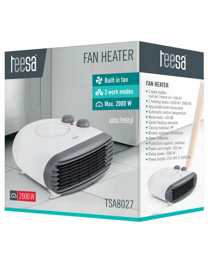 Teesa termoventiliatorius (1000 W, 2000 W)