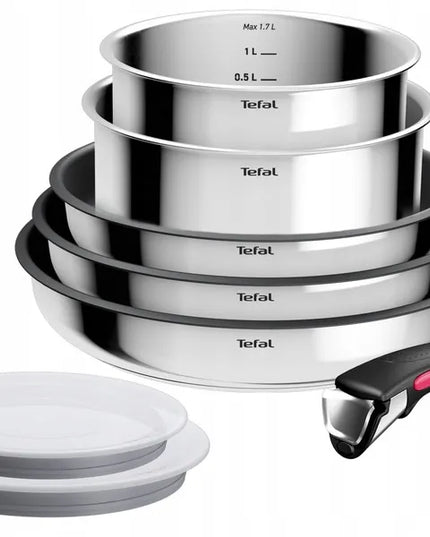 Tefal Ingenio Cook Eat puodų rinkinys, 8 dalių, nerūdijantis plienas, neprideganti danga