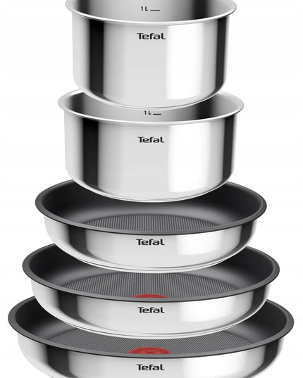 Tefal Ingenio Cook Eat puodų rinkinys, 8 dalių, nerūdijantis plienas, neprideganti danga