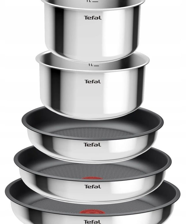 Tefal Ingenio Cook Eat puodų rinkinys, 8 dalių, nerūdijantis plienas, neprideganti danga
