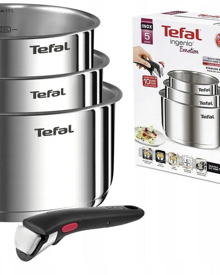 TEFAL INGENIO EMOTION puodų rinkinys 16/18/20 cm nerūdijantis plienas INOX indukcija dujos