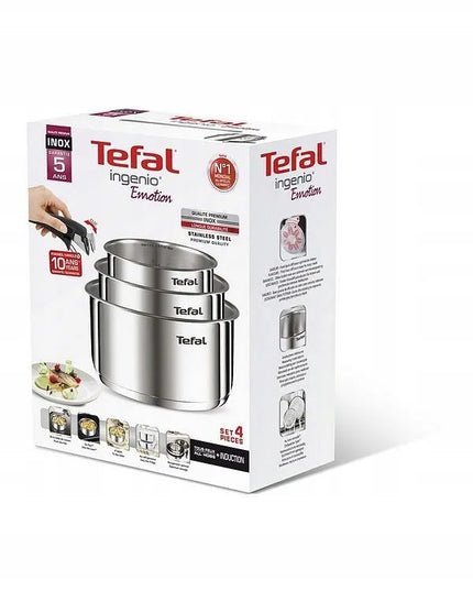 TEFAL INGENIO EMOTION puodų rinkinys 16/18/20 cm nerūdijantis plienas INOX indukcija dujos