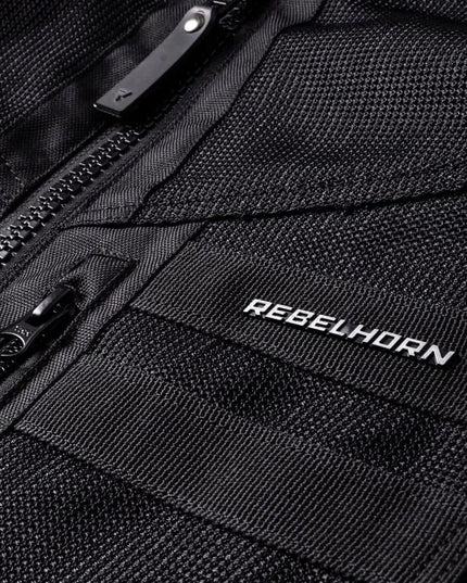 Tekstilinė motociklininko striukė Rebelhorn Scandal II juoda vyriška