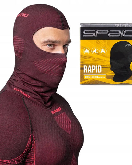 Termoaktyvi motociklininko balaklava SPAIO Rapid juoda raudona S/M