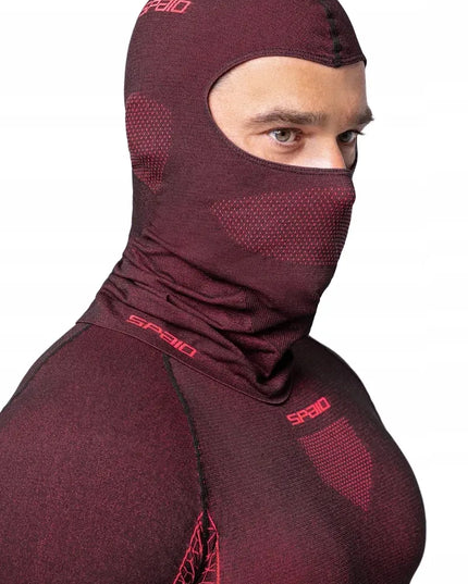 Termoaktyvi motociklininko balaklava SPAIO Rapid juoda raudona S/M