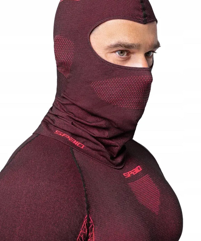 Termoaktyvi motociklininko balaklava SPAIO Rapid juoda raudona S/M