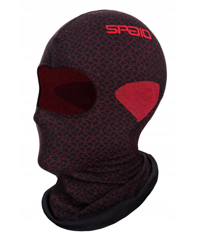 Termoaktyvi motociklininko kaukė SPAIO Adrenaline juoda raudona S/M