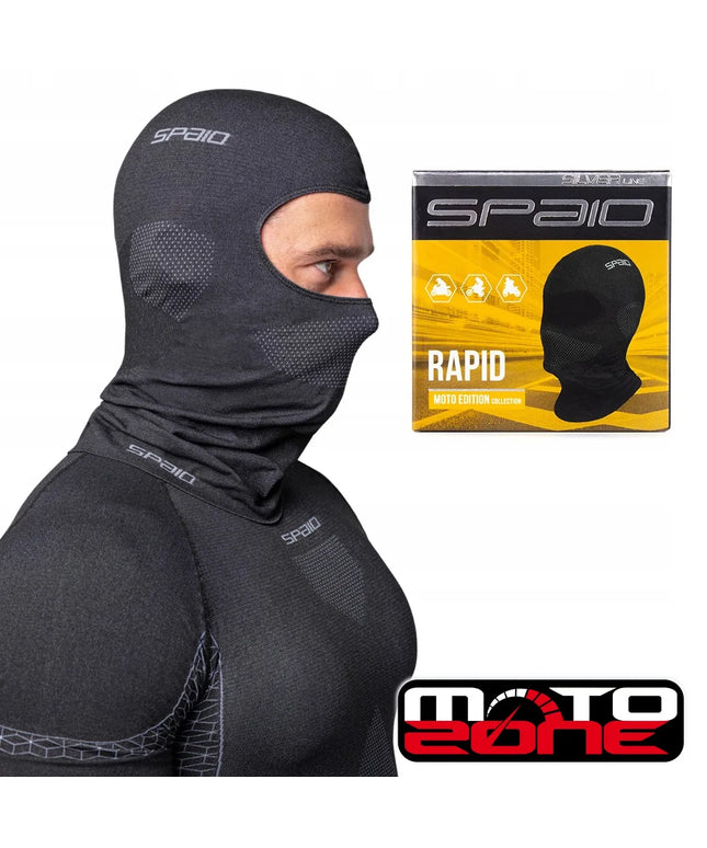 Termoaktyvi motociklininko kaukė SPAIO Rapid, orui laidi, pilka, S/M