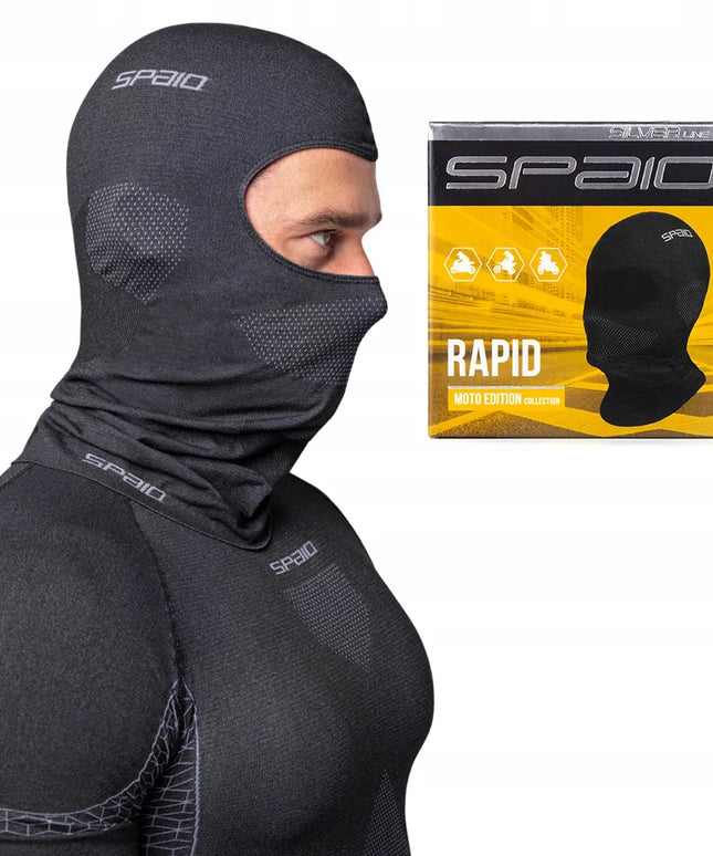 Termoaktyvi motociklininko kaukė SPAIO Rapid, orui laidi, pilka, S/M