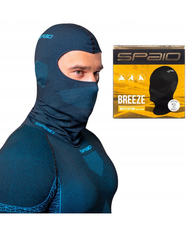 Termoaktyvinė motociklininko kaukė SPAIO Breeze juoda mėlyna L/XL