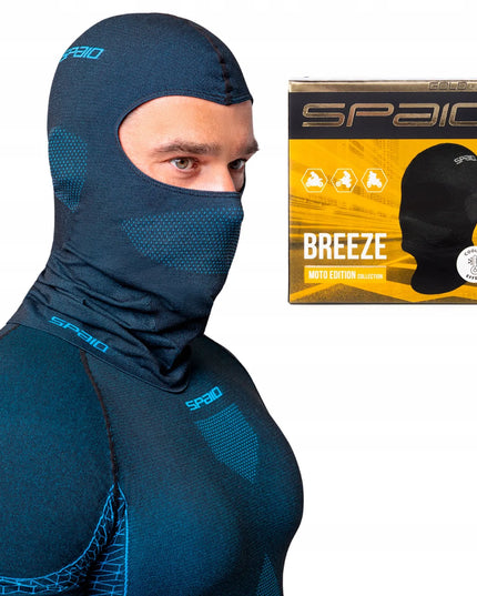 Termoaktyvinė motociklininko kaukė SPAIO Breeze juoda mėlyna S/M