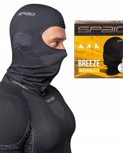 Termoaktyvinė motociklininko kaukė SPAIO Breeze juoda pilka L/XL