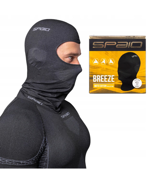 Termoaktyvinė motociklininko kaukė SPAIO Breeze juoda pilka S/M