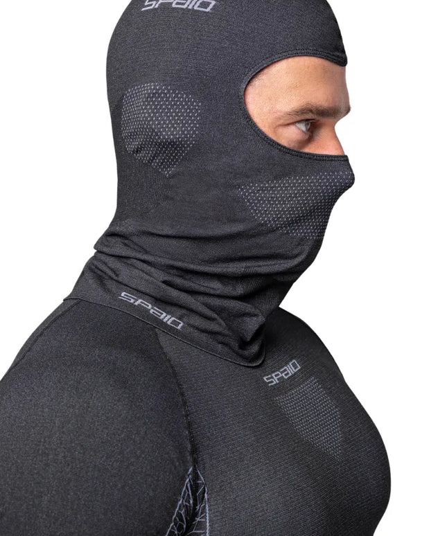 Termoaktyvinė motociklininko kaukė SPAIO Breeze juoda pilka S/M