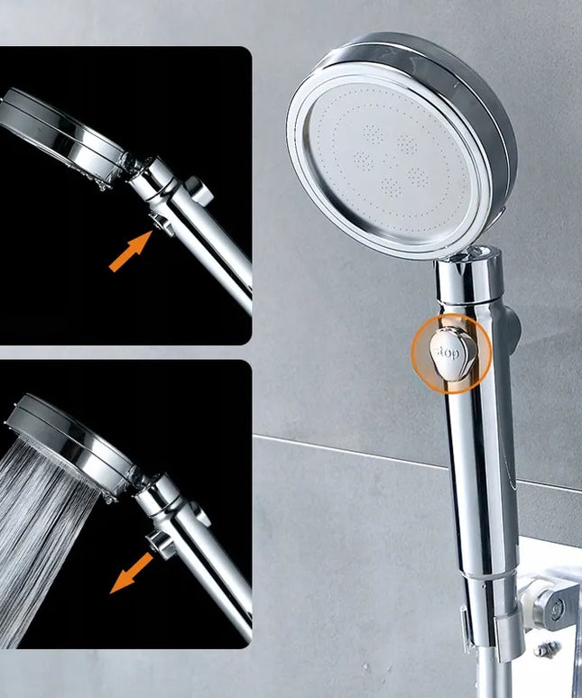 Terra Home ECO dušo galvutė su START-STOP funkcija ir chromuota jungtimi