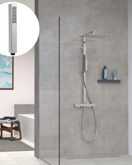 Terra Home kvadratinė dušo galvutė, vandenį taupanti, chromuota