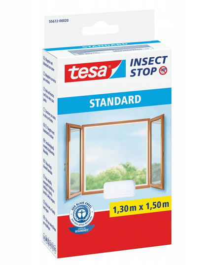 TESA langelio tinklelis nuo uodų su lipnia juosta, baltas, 1,3 x 1,5 m