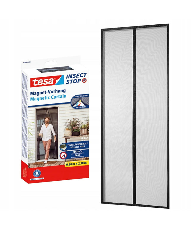 TESA magnetinis tinklelis nuo vabzdžių durims, savaime užsidarantis, 0,9x2,1 m