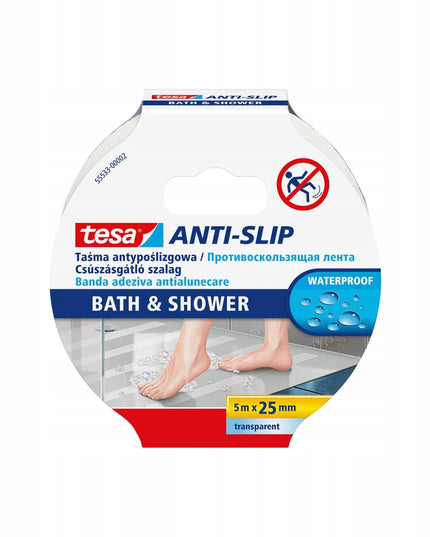 Tesa neslystanti juosta 25 mm x 5 m, skirta vonios kambariui