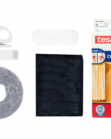 TESA tinklelis nuo uodų balkono durims, tvirtinamas lipnia juosta, juodas, 1,2x2,5m