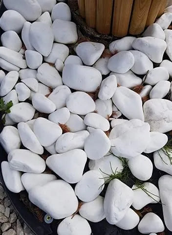 THASSOS baltas dekoratyvinis akmuo, balti akmenukai sodui