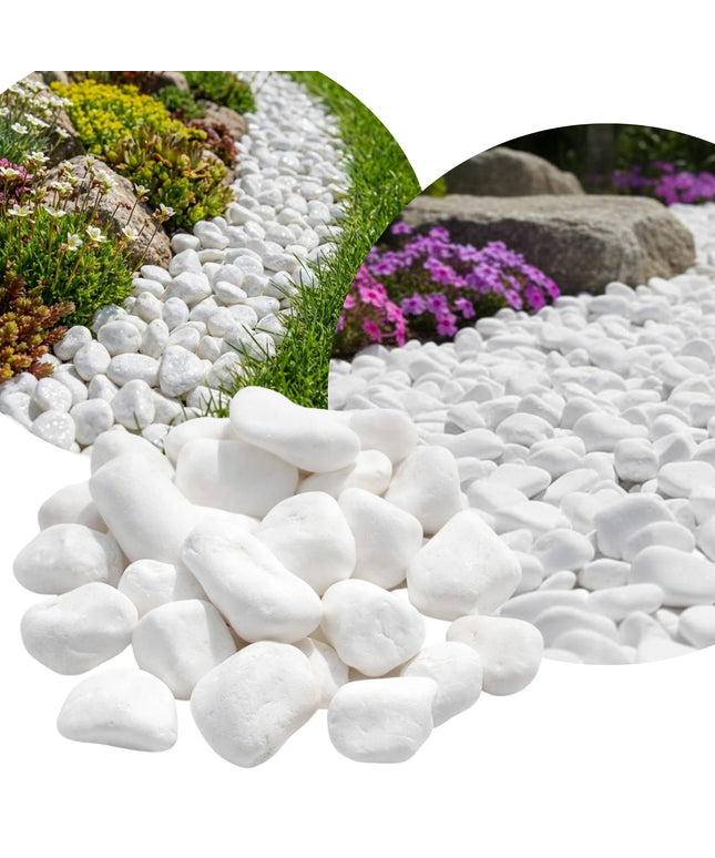 THASSOS baltas dekoratyvinis akmuo sodui, vazonams, alpinariumams 2-4 cm 2 kg