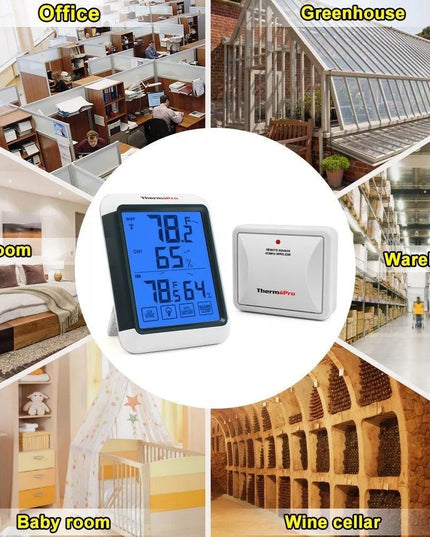 ThermoPro TP-65 temperatūros ir drėgmės monitorius su išoriniu jutikliu