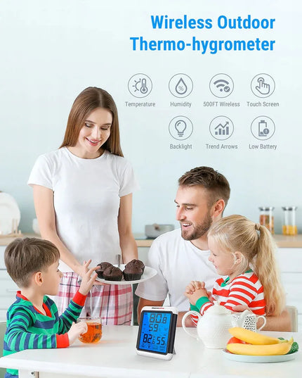 ThermoPro TP-65 temperatūros ir drėgmės monitorius su išoriniu jutikliu