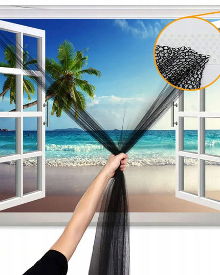 Tinklelis nuo uodų langams, tvirtas ir patikimas, juodas, 150x250 cm + lipni juosta