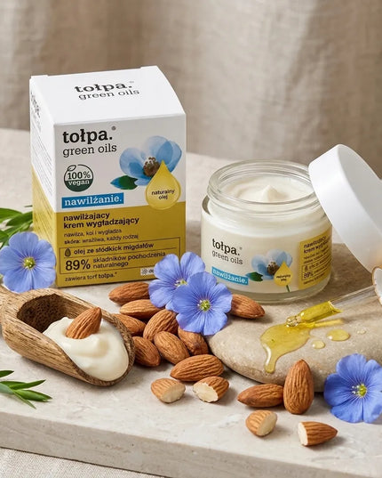 Tołpa Green Oils lyginamasis veido kremas su saldžiųjų migdolų aliejumi dienai ir nakčiai