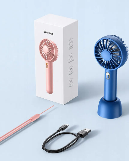 TOPK K30 mini ventiliatorius staliukas, tylus, USB, mėlynas