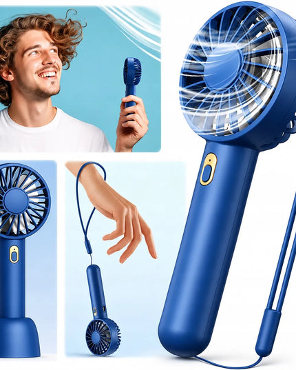 TOPK K30 mini ventiliatorius staliukas, tylus, USB, mėlynas