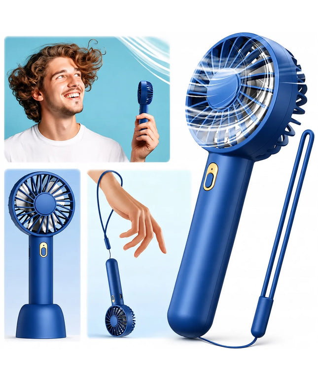 TOPK K30 mini ventiliatorius staliukas, tylus, USB, mėlynas