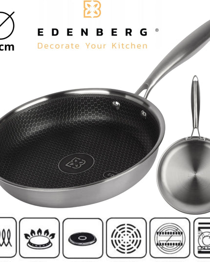 Tradicinė Edenberg keptuvė su koriaus danga 20 cm, nelimpanti