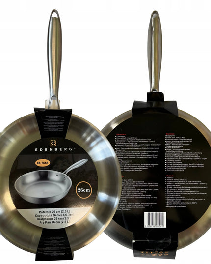 Tradicinė keptuvė Edenberg nerūdijantis plienas 24 cm 2,0 l