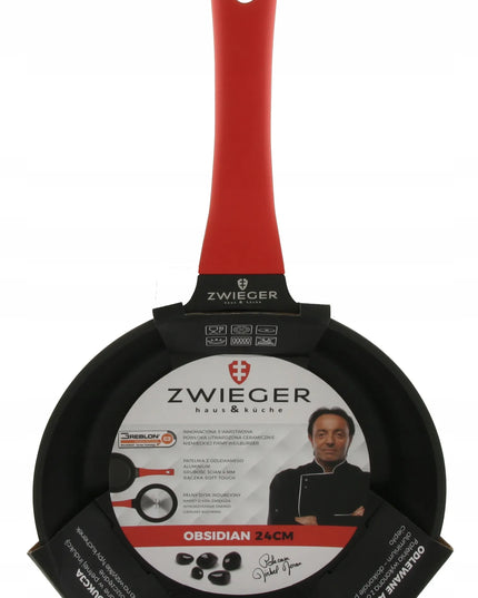 Tradicinė keptuvė Zwieger Obsidian, indukcinė, Greblon C3+, 28 cm