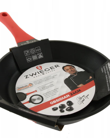 Tradicinė keptuvė Zwieger Obsidian, indukcinė, Greblon C3+, 28 cm